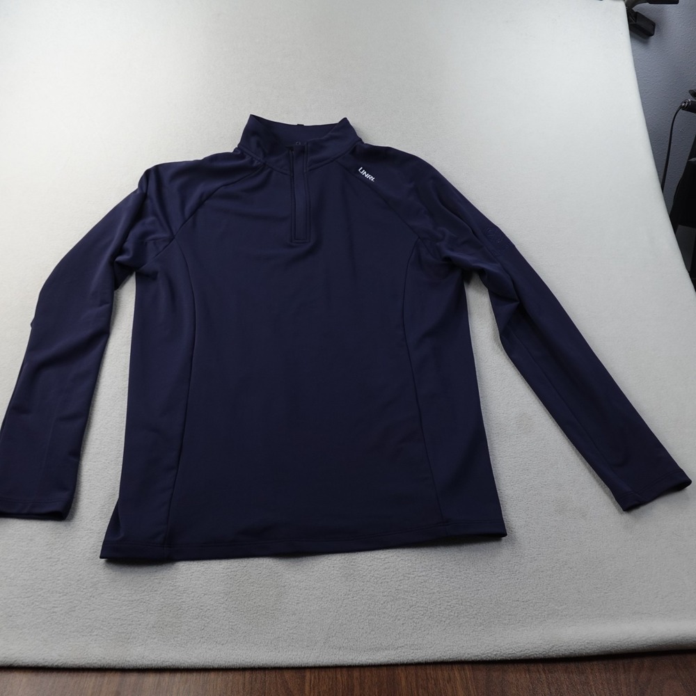 UNRL Mens Medium Navy Blue 1/4 Zip Pullover Athletic Fit Golf Performance Shirt